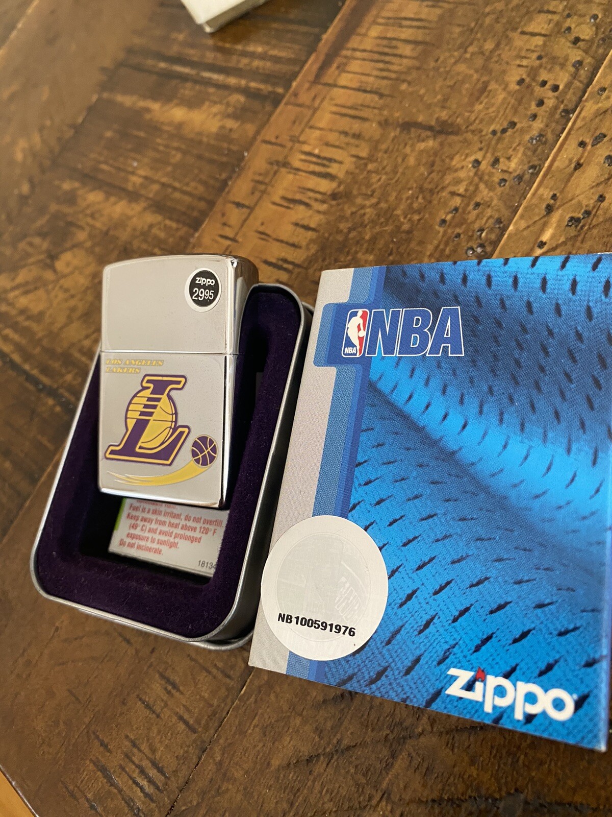 Polished Chrome Lakers Zippo Lighter New Sealed!!