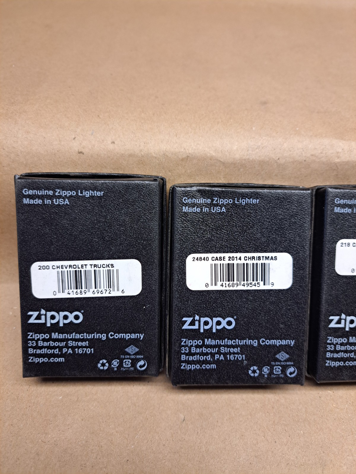 4ea. VINTAGE Zippo Lighters, Chev. Christmas, Rattlesnake, Case XX, see pics