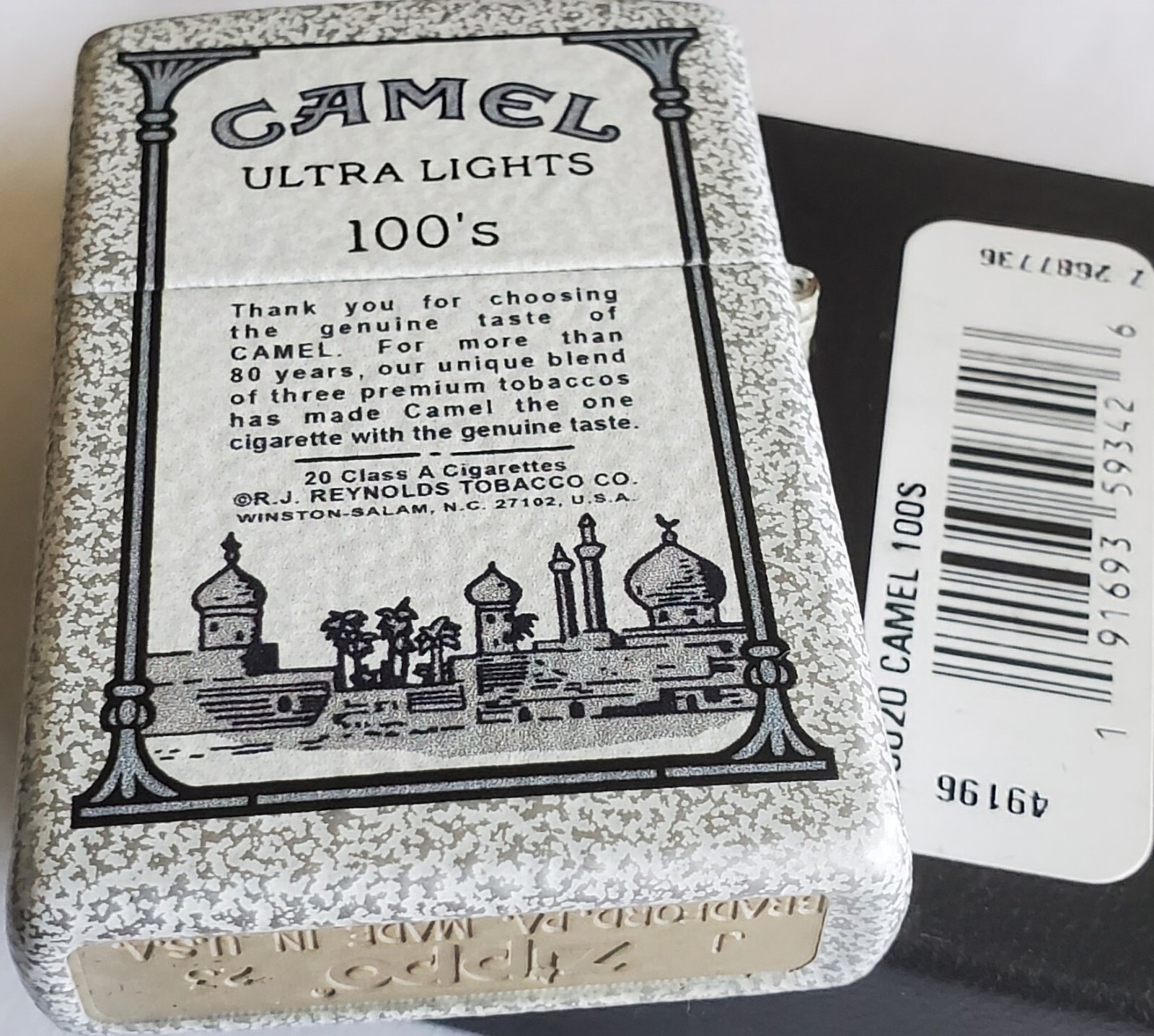 Zippo Camel Ultra Lights 100’s LIMITED EDITION CZ 50 MADE Glacier White Case..