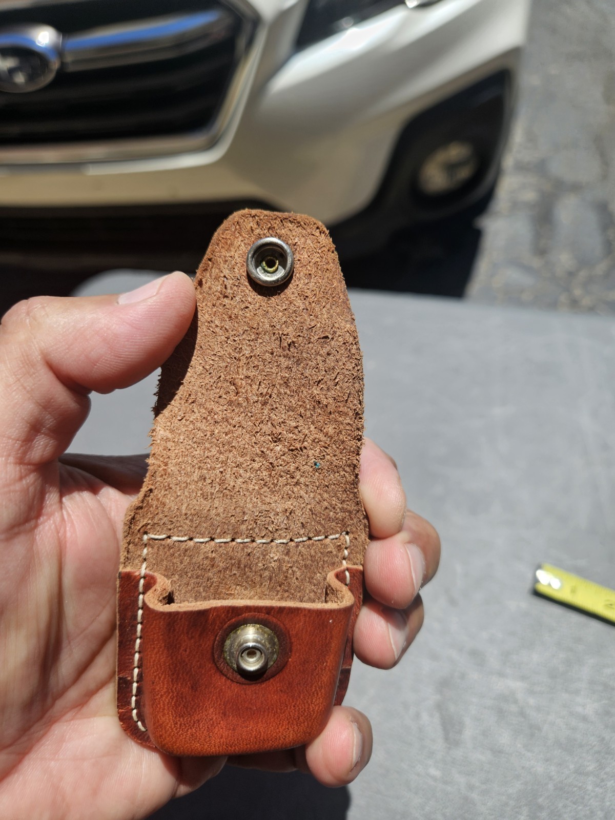 Vintage Leather Zippo Lighter Holder Belt Hook Good One USA Made