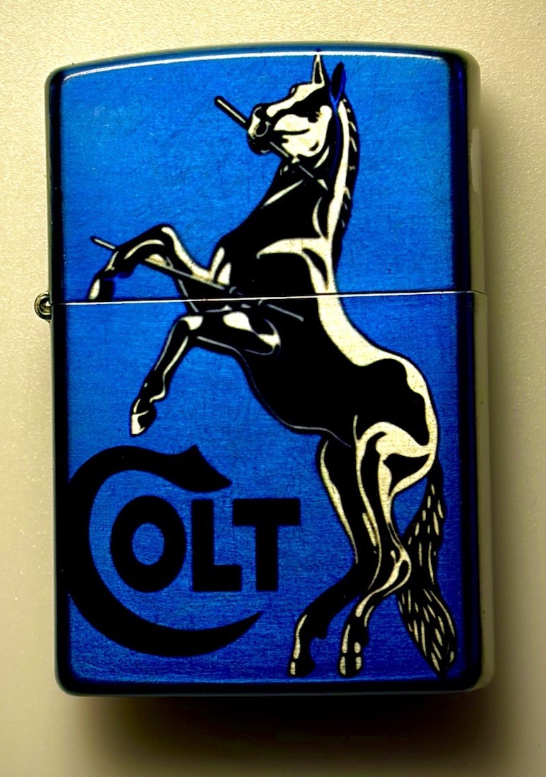 Blue & Gold Colt Zippo Lighter Collectable EDC