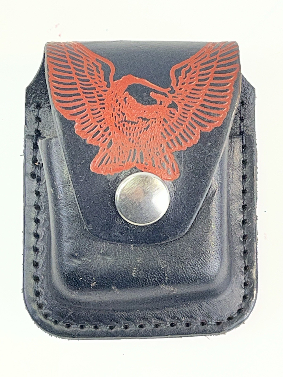 ZIPPO Harley Davidson Brown Leather Lighter Belt Holder Snap Pouch Case G