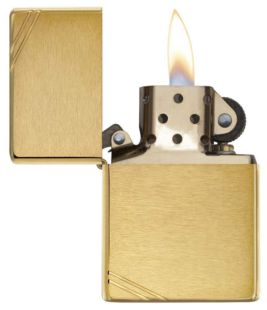 Vintage Brushed Brass Zippo Windproof Mechanical Lighter Made in USA