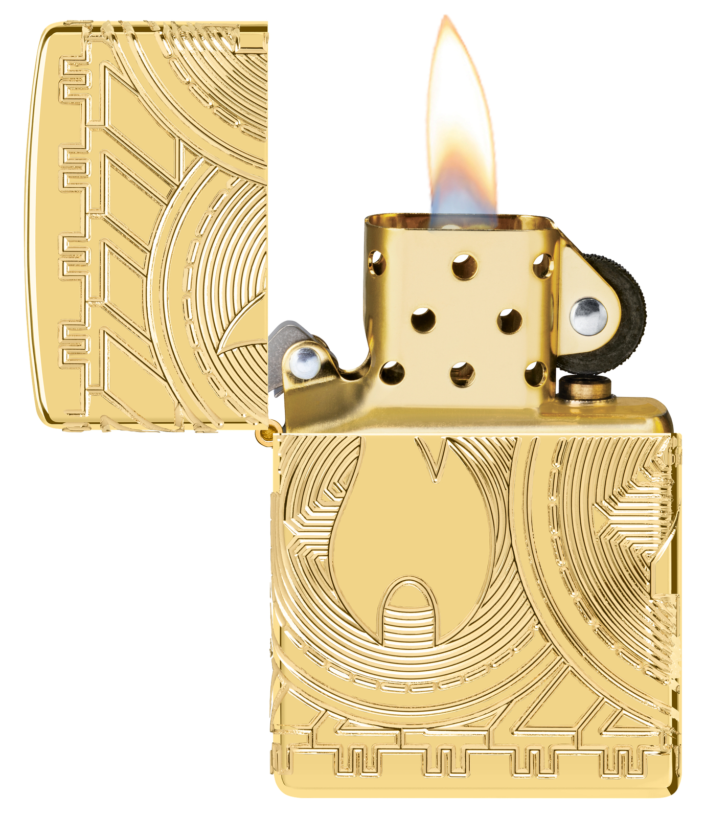 Zippo Armor Currency Design High Polish Gold Windproof Pocket Lighter, 29261-…