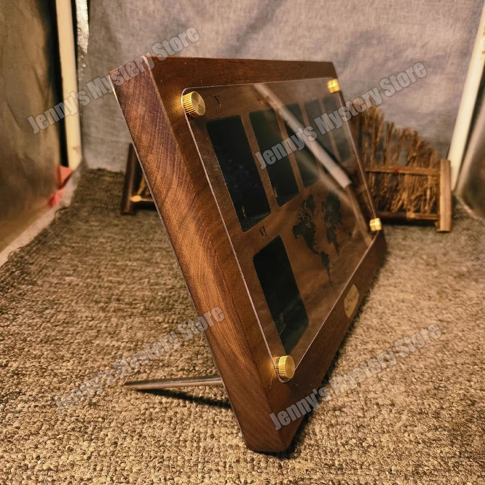 7 Slot America Black Walnut Collection Display Case for Zippo Lighters