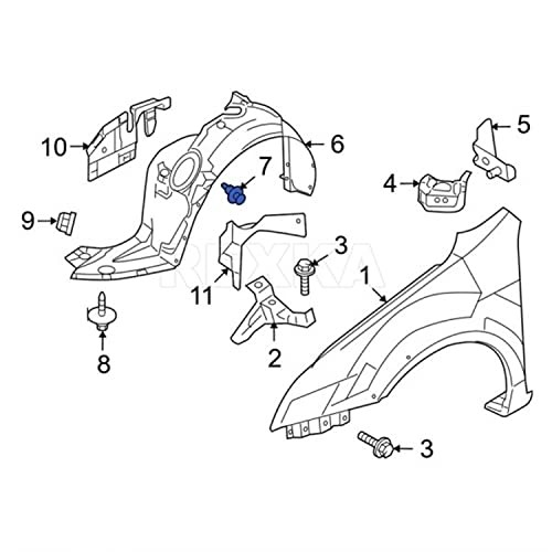 Cowl & Fender Liner Push-Type Retainer for Ford W712196-S300 Edge Escape 15pcs