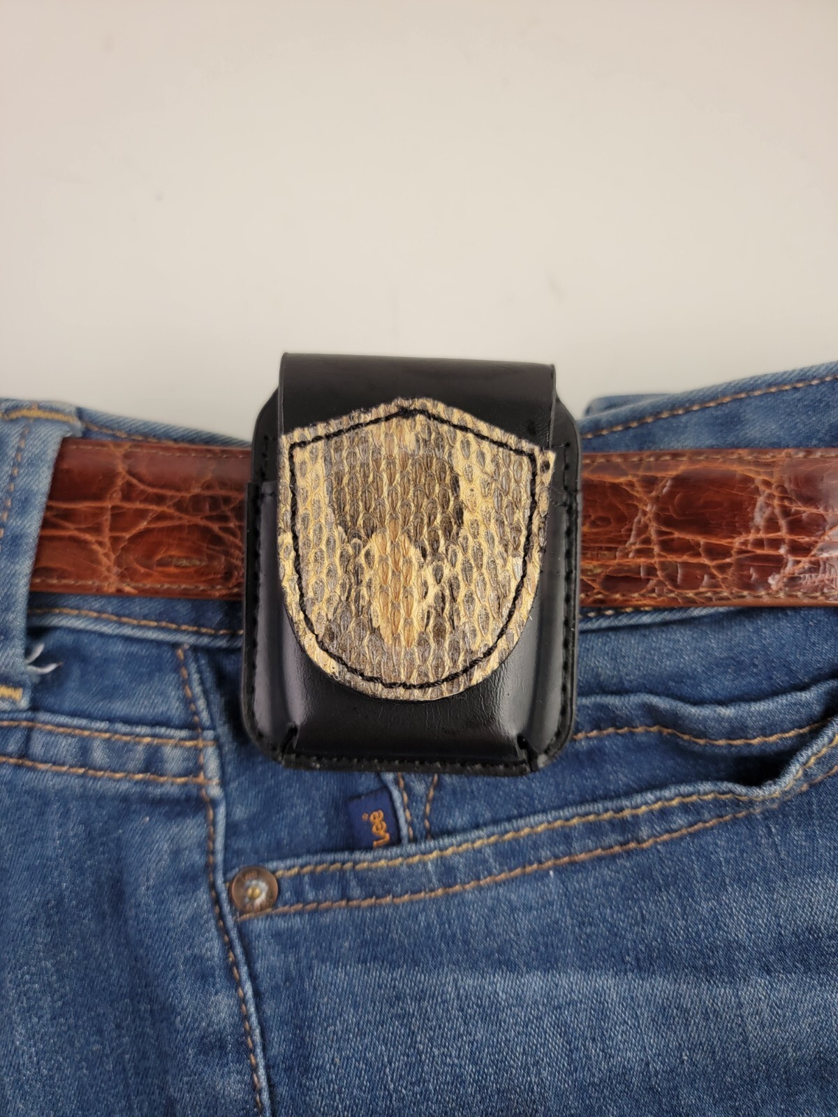 Real Rattlesnake skin ZIPPO lighter case Pouch holder all handmade natural color