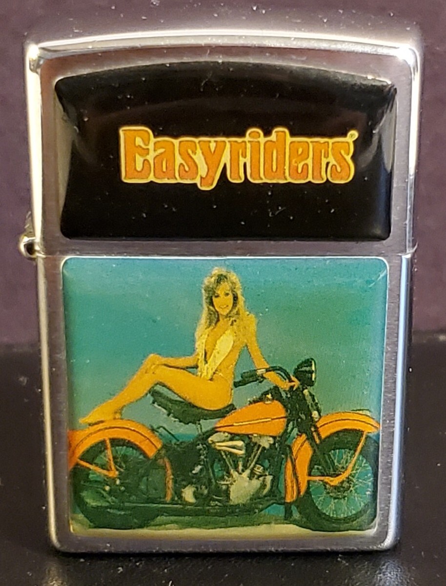 ZIPPO LIGHTER MOTORCYCLE EASYRIDERS, HARLEY, INDIAN, LEATHER / VINYL