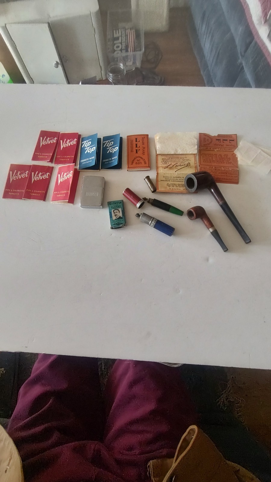 Zippo Lighter, Antique Lighter , Tobacco Papers , Vintage Smoke Pipie.