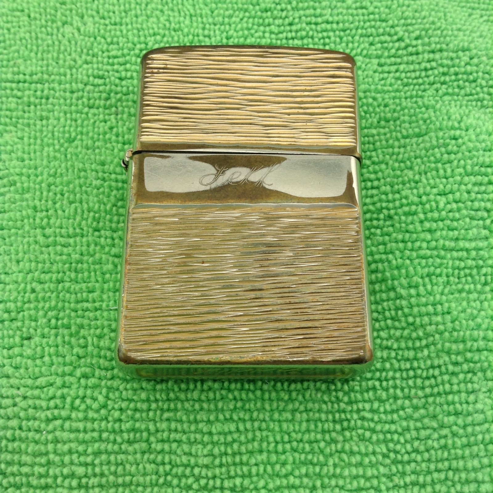 Vintage Pre-Owned Well Used Textured Gold 70’S Zippo Lighter Engraved JEFF