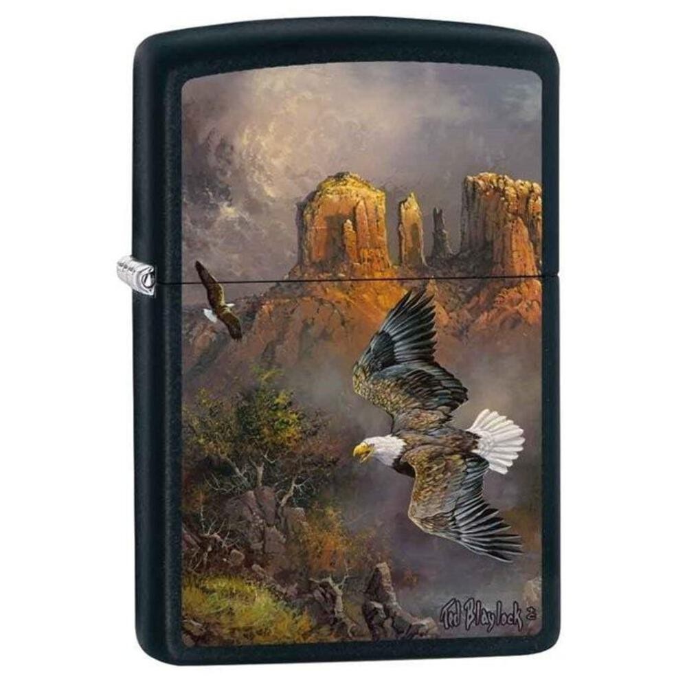 Zippo Lighter – Sedona Serenade Eagle Black Matte
