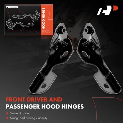Set of 2 Front Driver and Passenger Hood Hinges, Lower Side | Compatible with