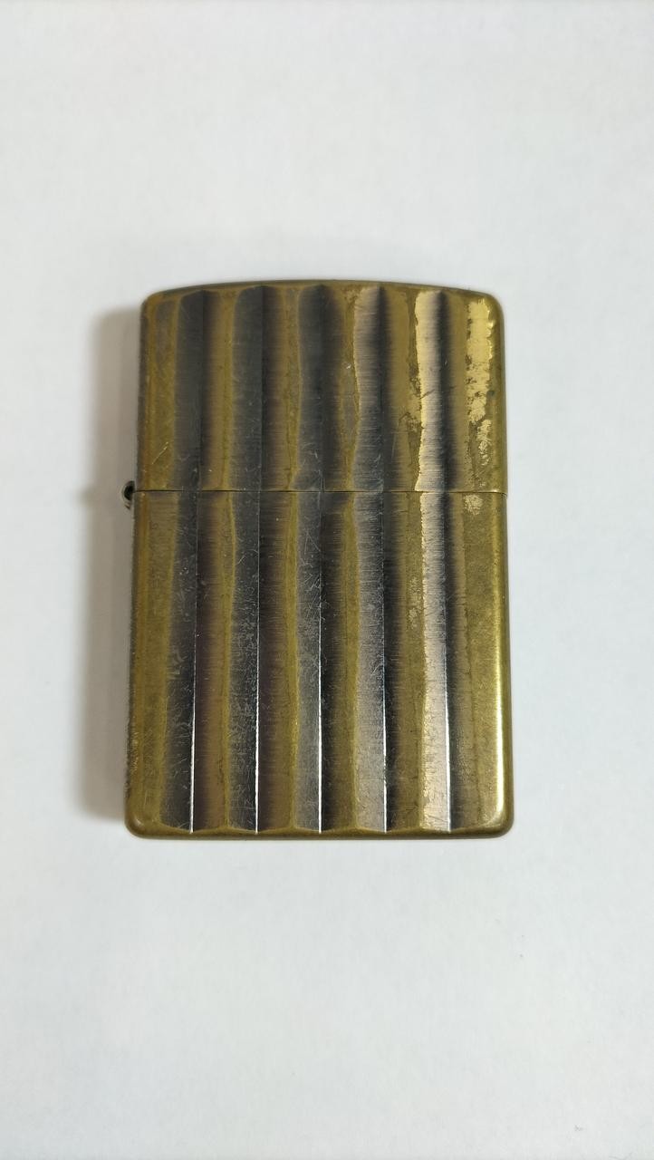 Zippo Armor Stripe Oil Lighter Durable Metal Classic Design Used