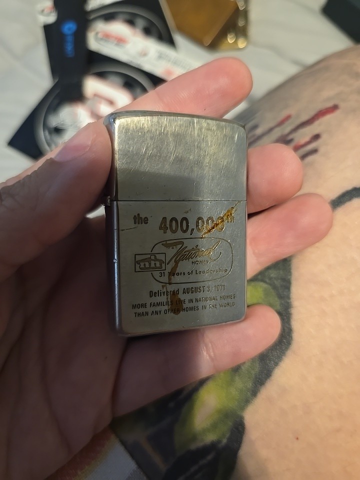 Zippo National Homes 400,000th Delivered Aug 3 1977 Advertising Lighter HTF Rare