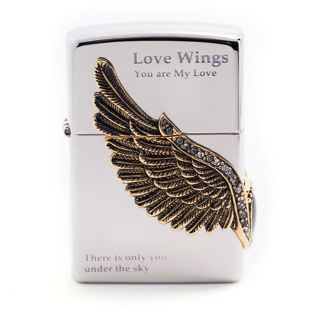 Zippo Love Wings 2 NI Lighter Genuine Org Packing 6 Flints set Free GIFT
