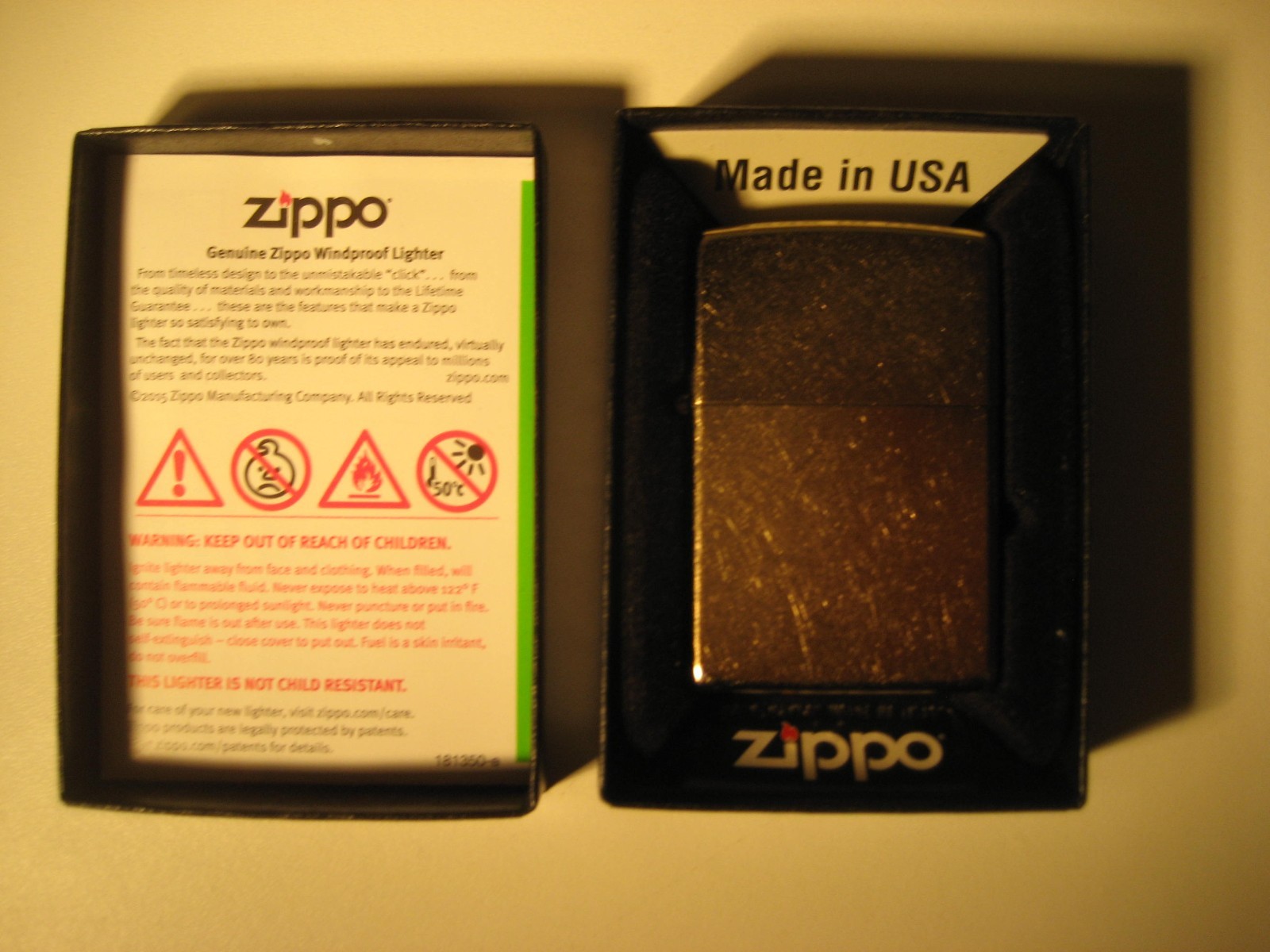 Zippo 207G Regular Gold Dust Lighter – Brand New in Original Box – Never Used