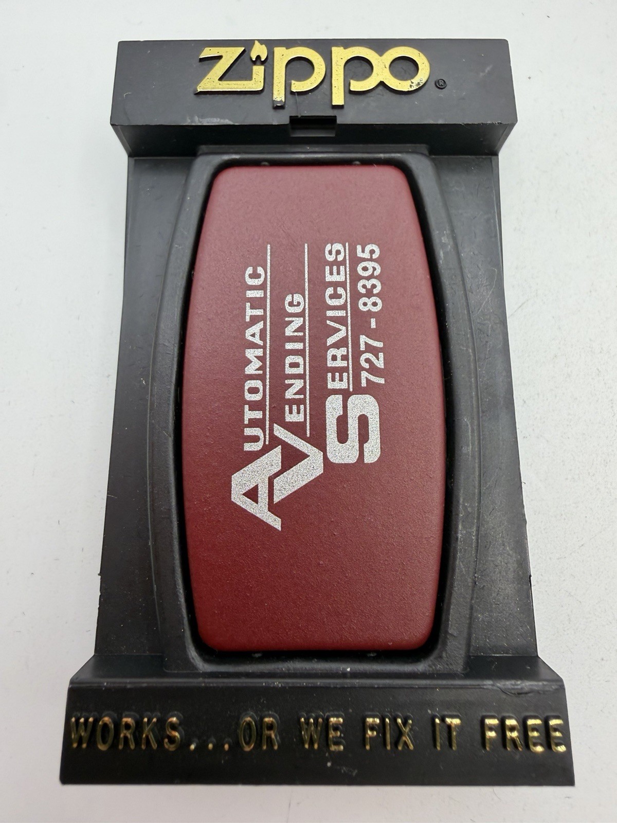 Automatic Vending Services Advertising File Money Clip Zippo New B1