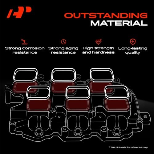 Lower and Upper Engine Intake Manifold Gasket Set Compatible with Ford