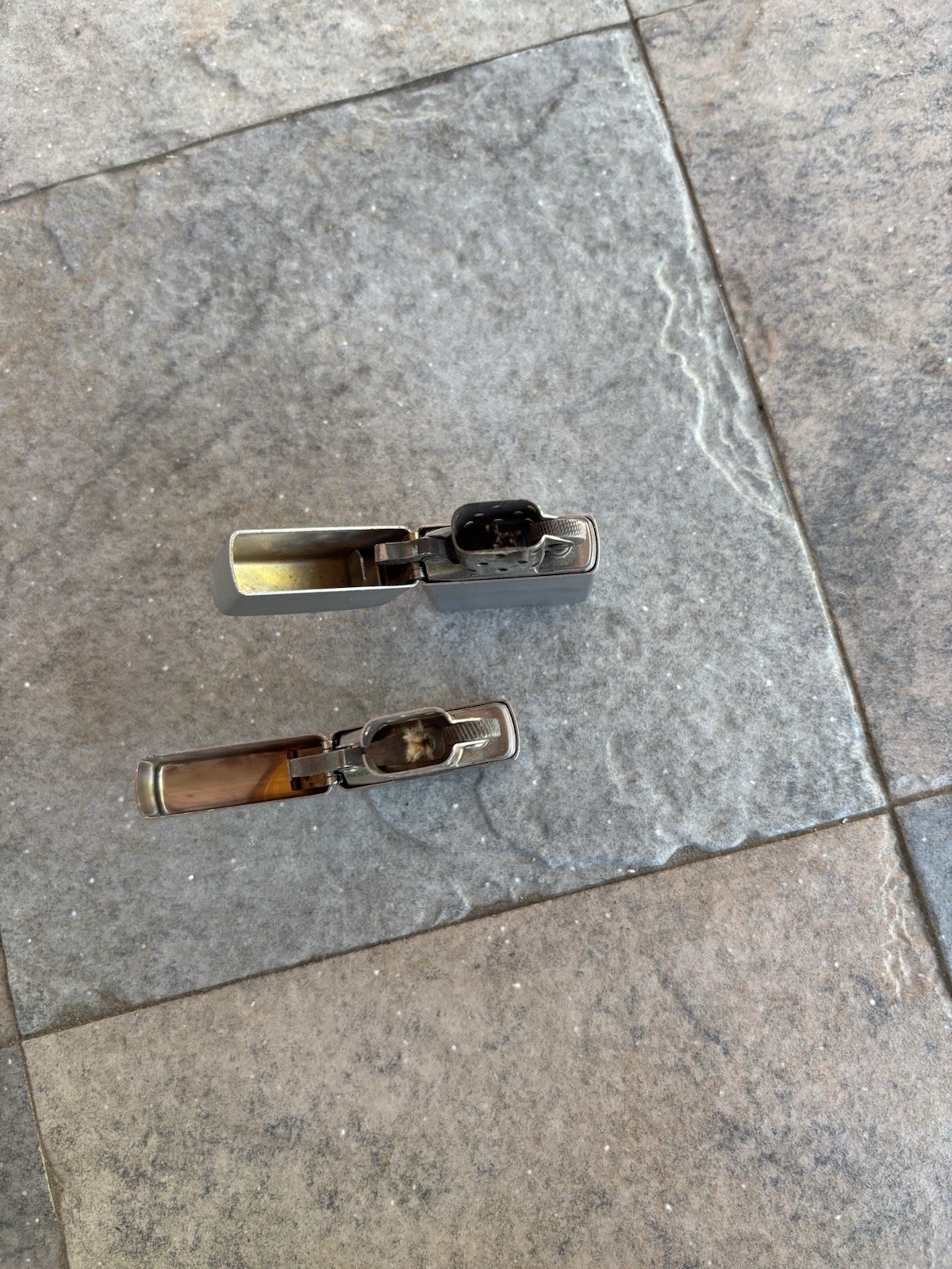 Silver Zippo Lighters 2 In Lot Including 1 Wick