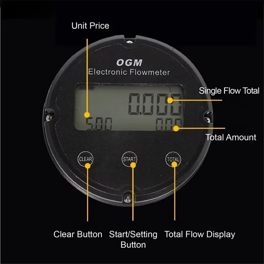 OGM Digital Oval Gear Flow Meter 1inch High Precision Electronic Fuel Diesel Gas