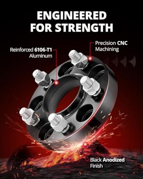 5×4.5 Wheel Spacers Compatible with Ford Mustang 2015-2024, 5×114.3 mm 1 inch