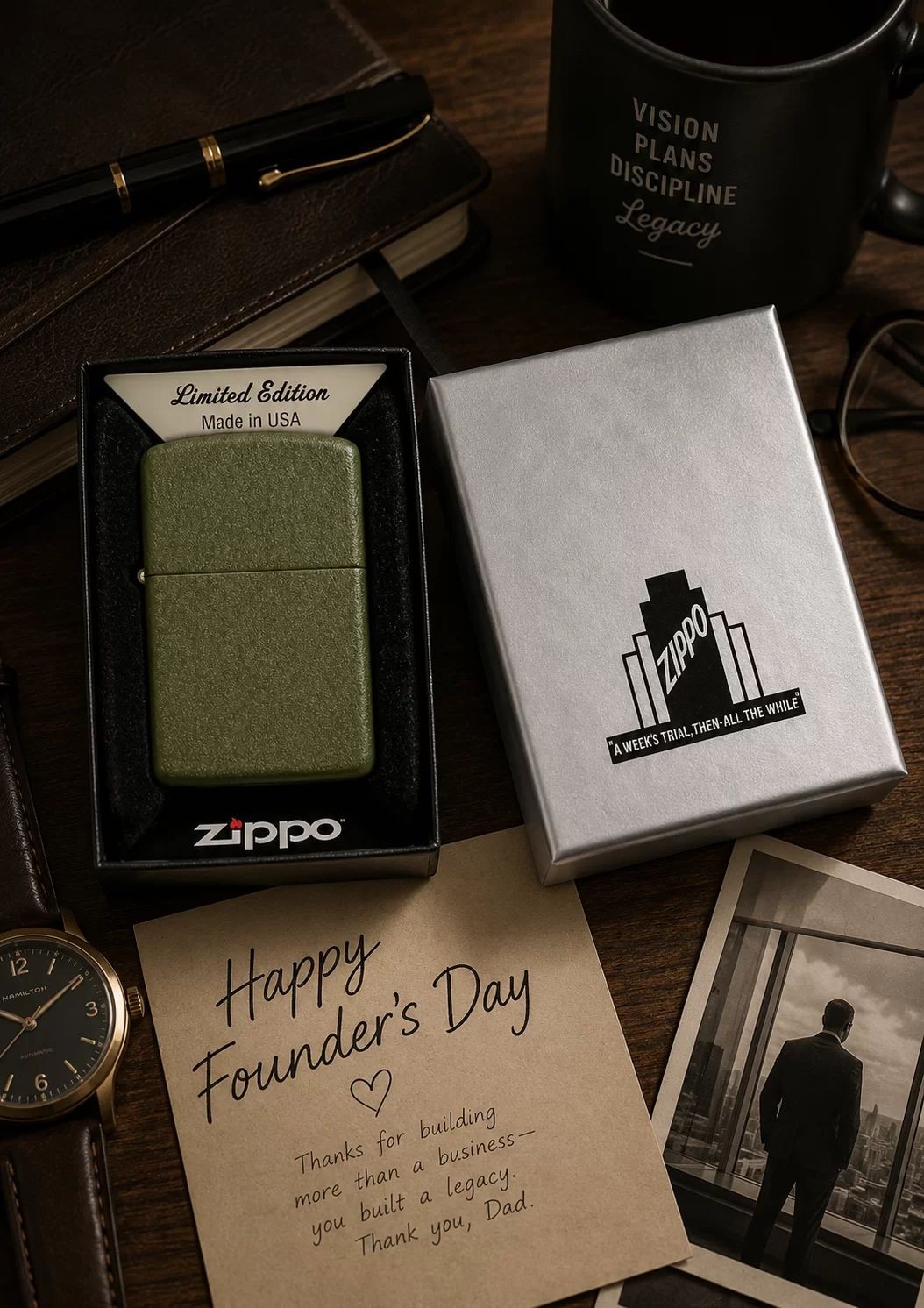 ZIPPO Collectible FOUNDER’S DAY 2026 Limited-Edition Green Crackle Lighter 47426