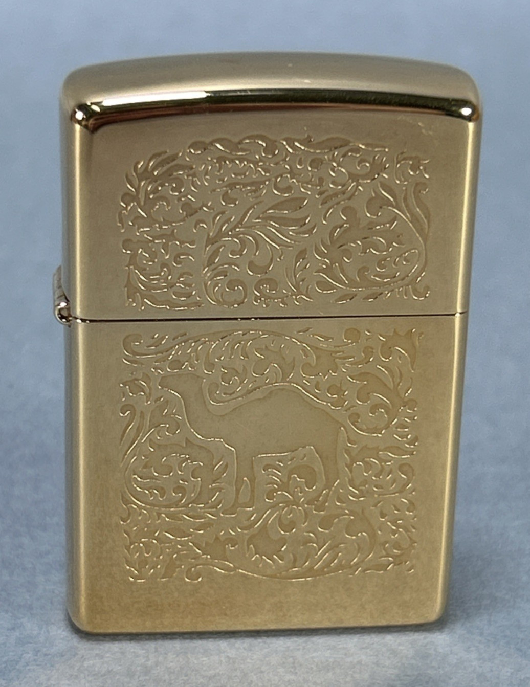 Zippo Lighter Camel Double Sided 22k Gold Plated Over Brass 1995