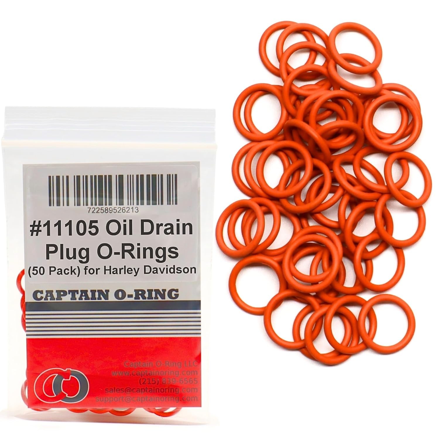 Harley Oil Drain Plug O-Ring Replacement Kit 50 Pack Genuine Harley O-Ring Oil