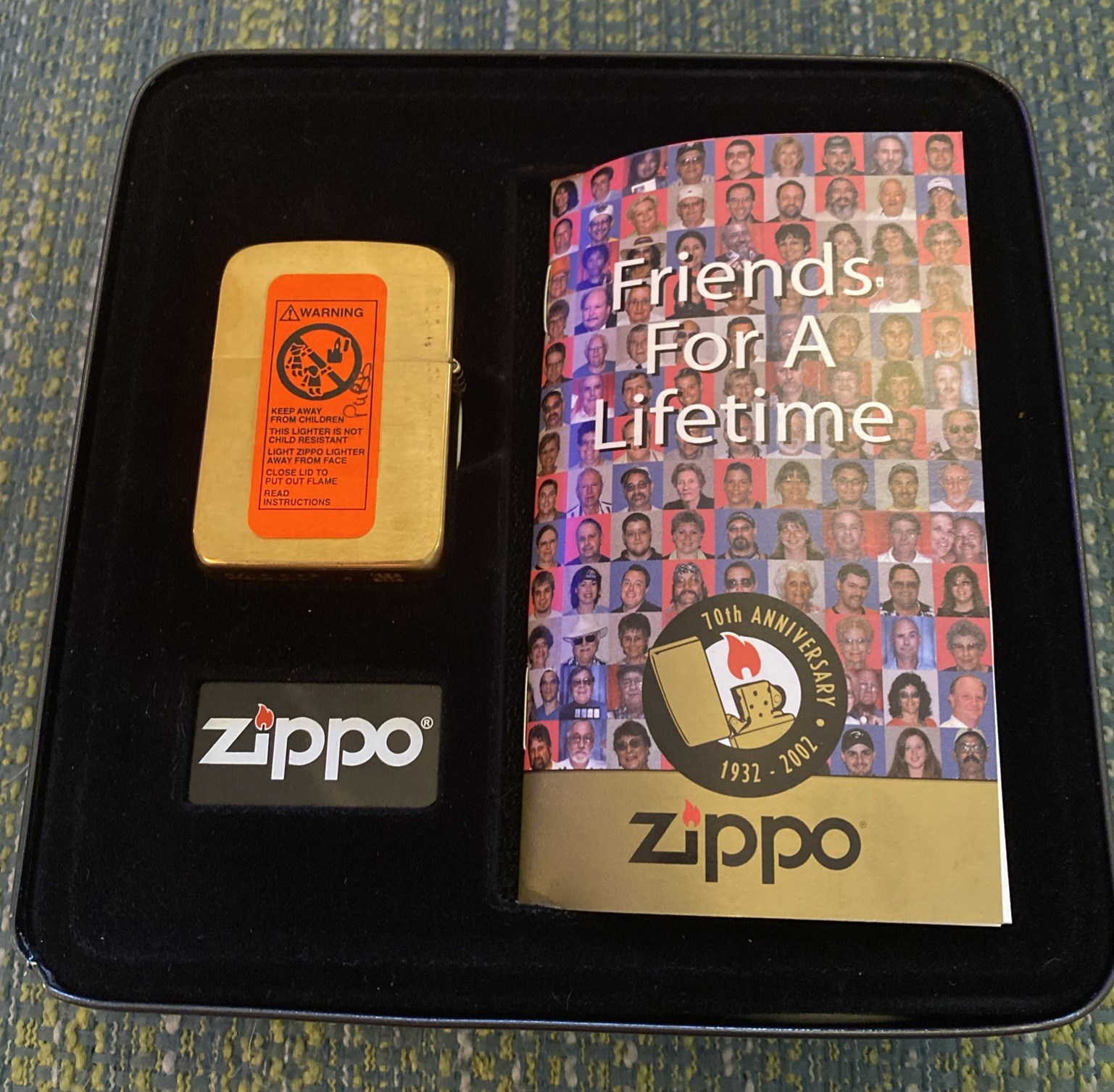 Zippo 70th Anniversary Friends For A Lifetime Lighter 1932-2002