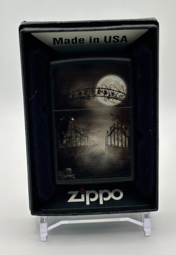 Cemetery Scene Zippo Lighter Z151 NIB sealed w orange sticker