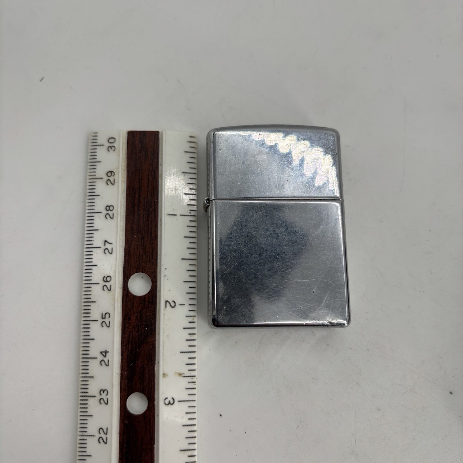 Vintage Chrome Zippo Lighter In Plastic Case Untested