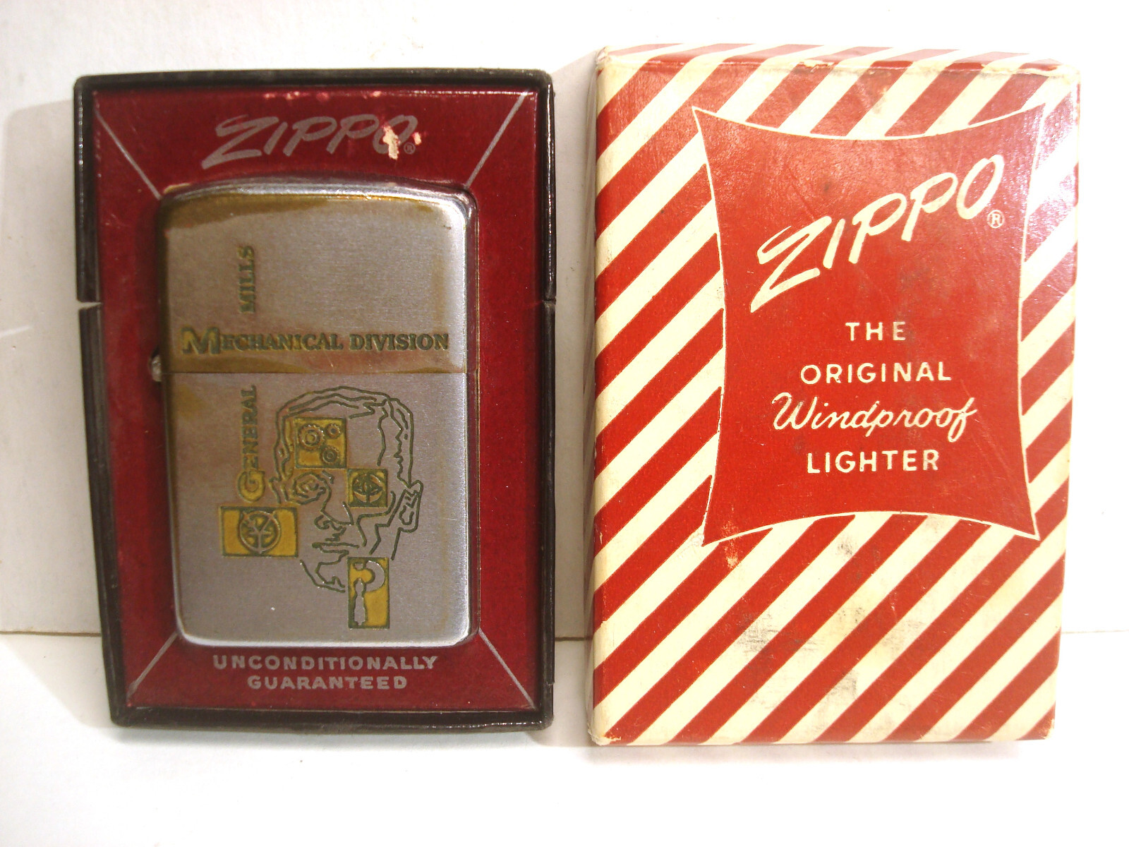General Mills Mechanical Division Zippo Lighter Black Box Strato-Lab Rare 1950s