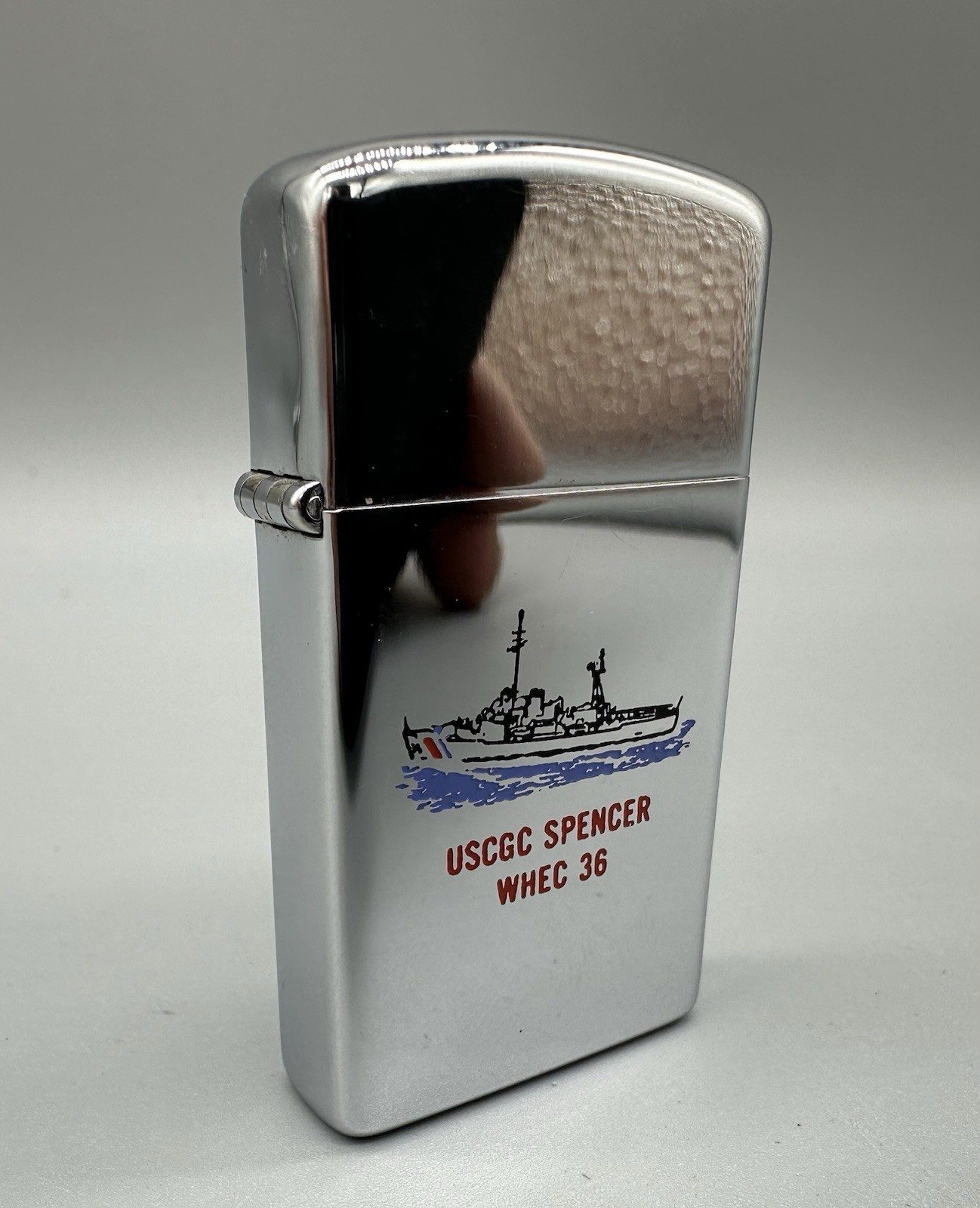 Vintage 1972 1970’s Zippo Lighter Spencer WHEC 36 US Coast Guard U.S.C.G.C. Slim