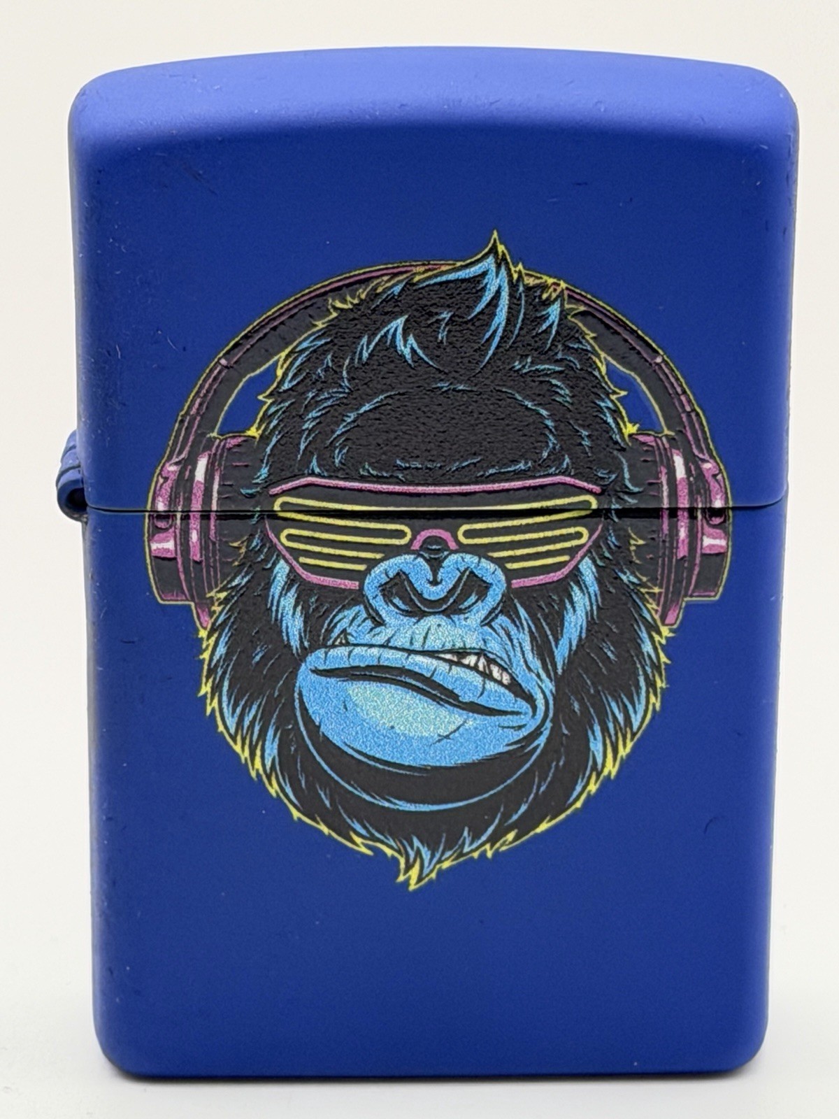 2023 Neon Gorilla Black Light Royal Blue Matte Zippo Lighter NEW 48842