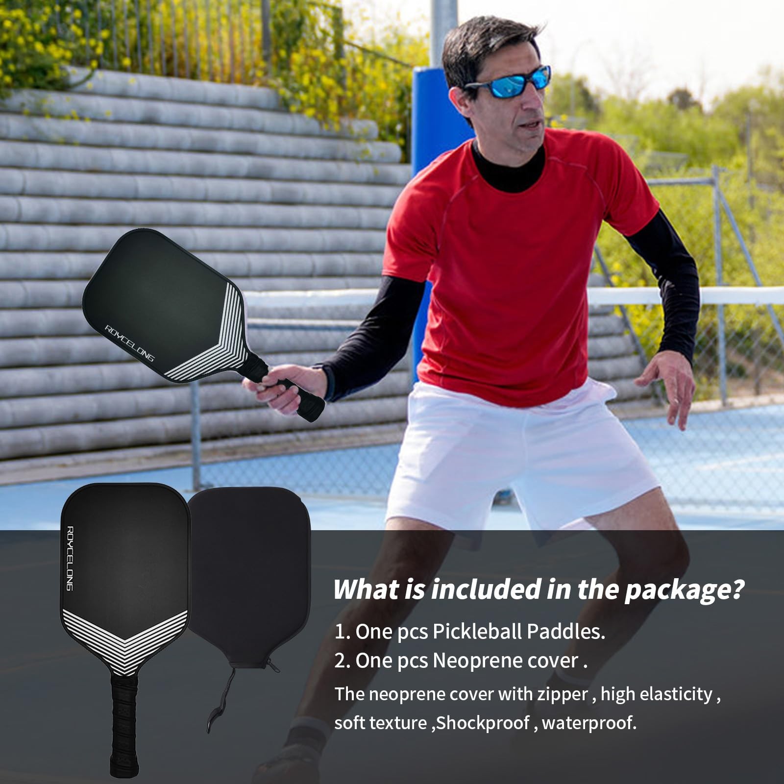 Roycelong Pickleball Paddles Pickleball Rackets T700 Carbon Fiber Frosted