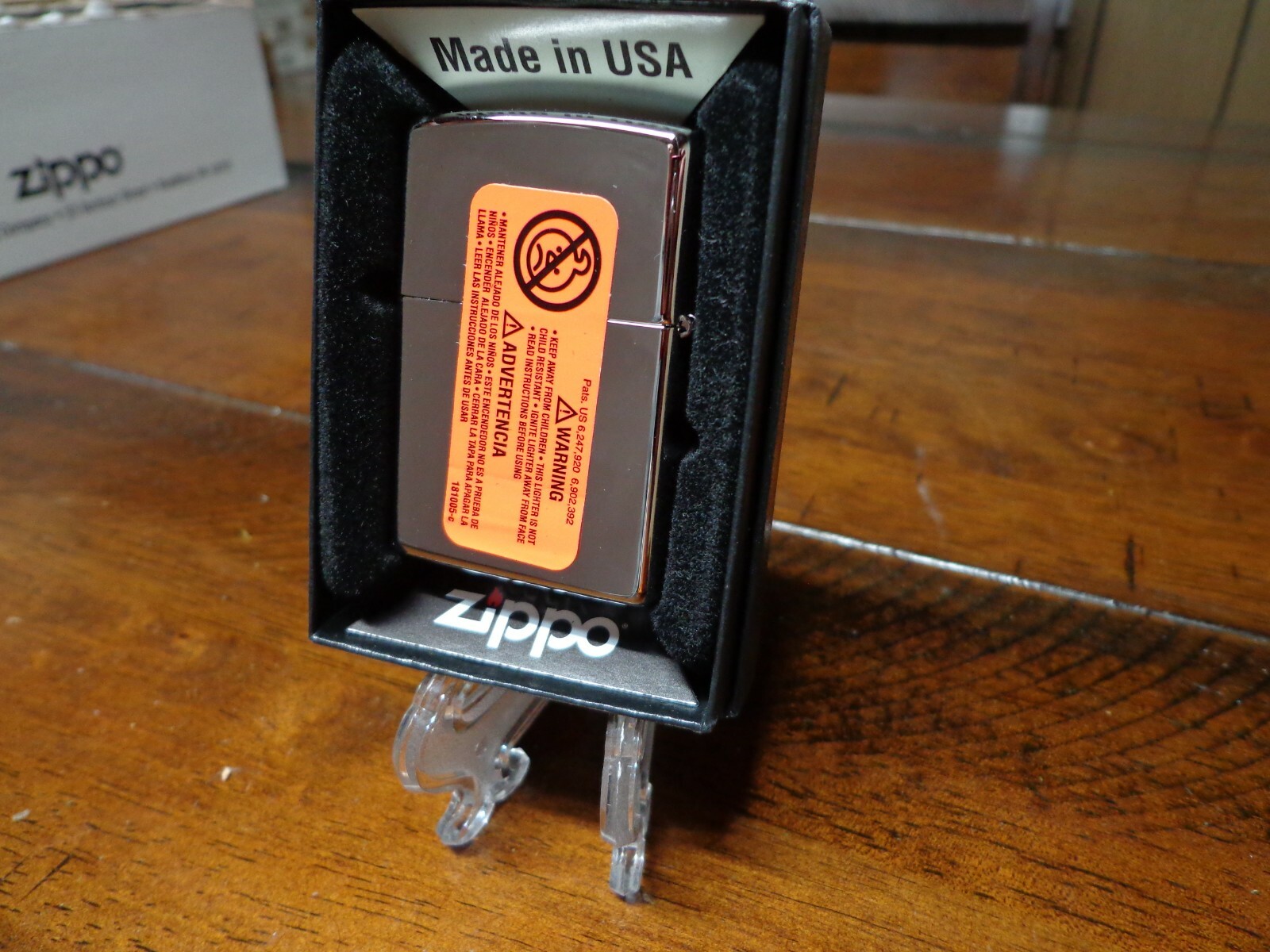 TEXAS MAP FLAG STEER HIGH POLISH CHROME ZIPPO LIGHTER MINT IN BOX
