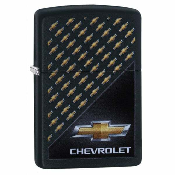 Zippo Lighter Chevrolet Chevy Logo Pattern Design Black Matt