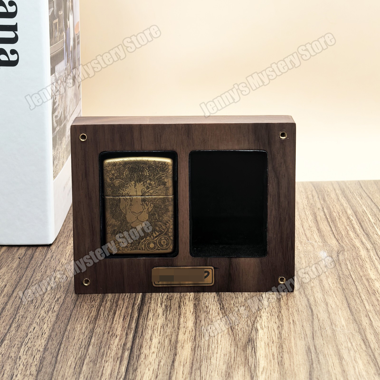Wood Black Walnut Lighter Collection Display Case Storage Box for Zippo Lighters