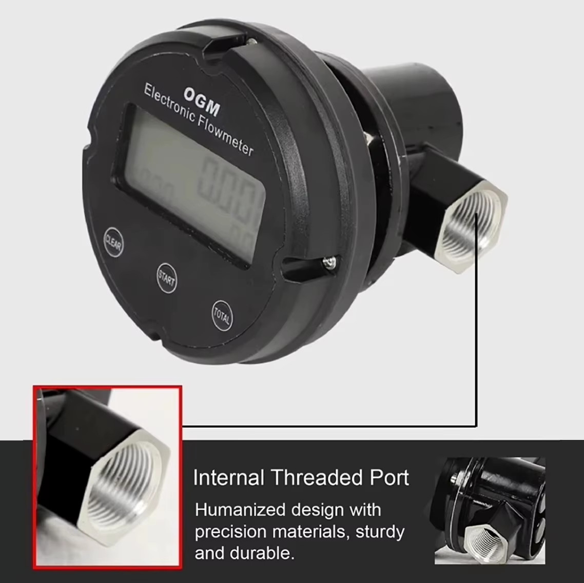 OGM Digital Oval Gear Flow Meter 1inch High Precision Electronic Fuel Diesel Gas