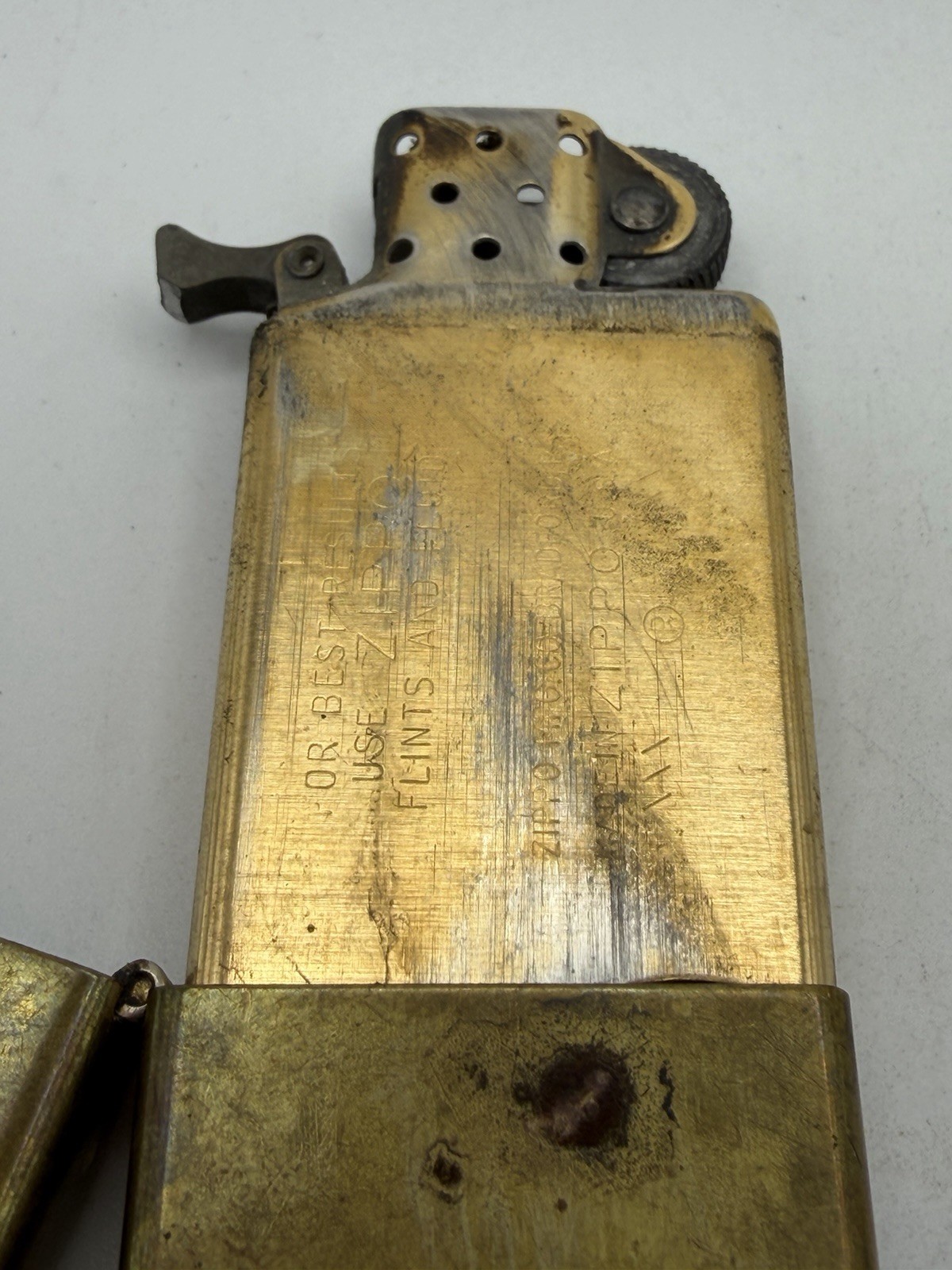 Vintage 1932-1984 Solid Brass Slim Zippo Lighter
