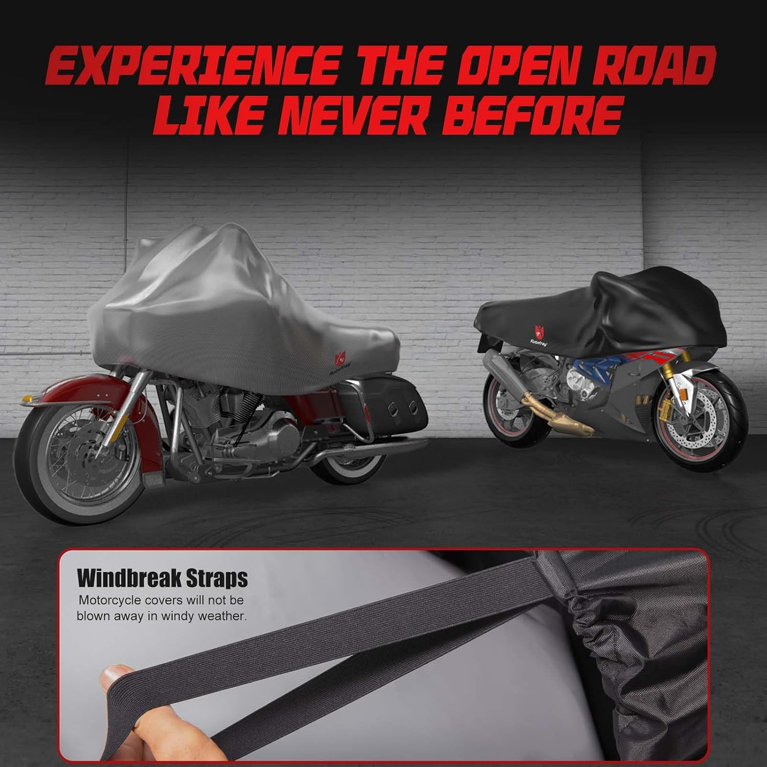 420D Motorcycle Half Cover-Outdoor Waterproof All Weather Protection Lightweight