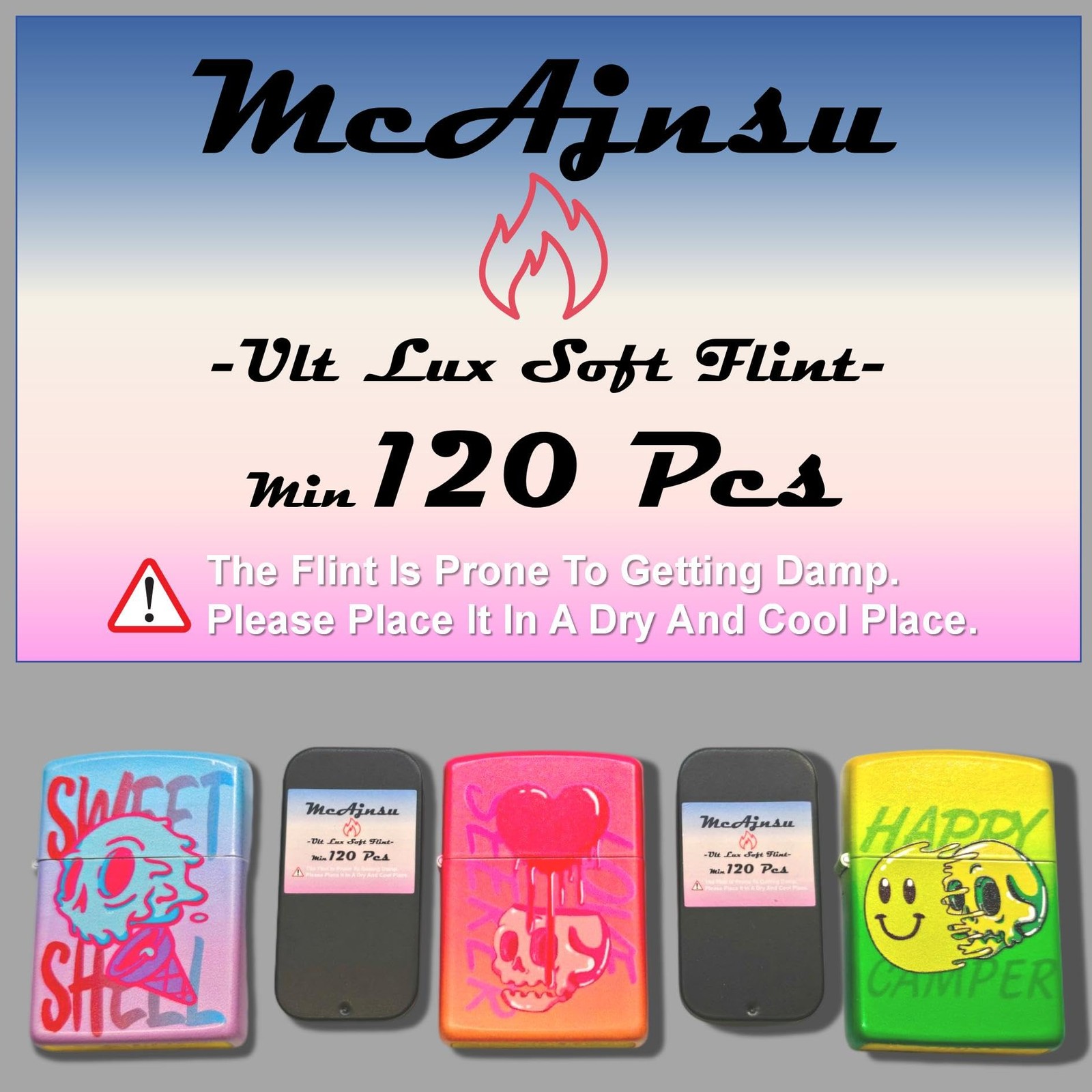 120Pcs Premium Lighter Flints | Universal Refills for Zippo, Clipper & Black