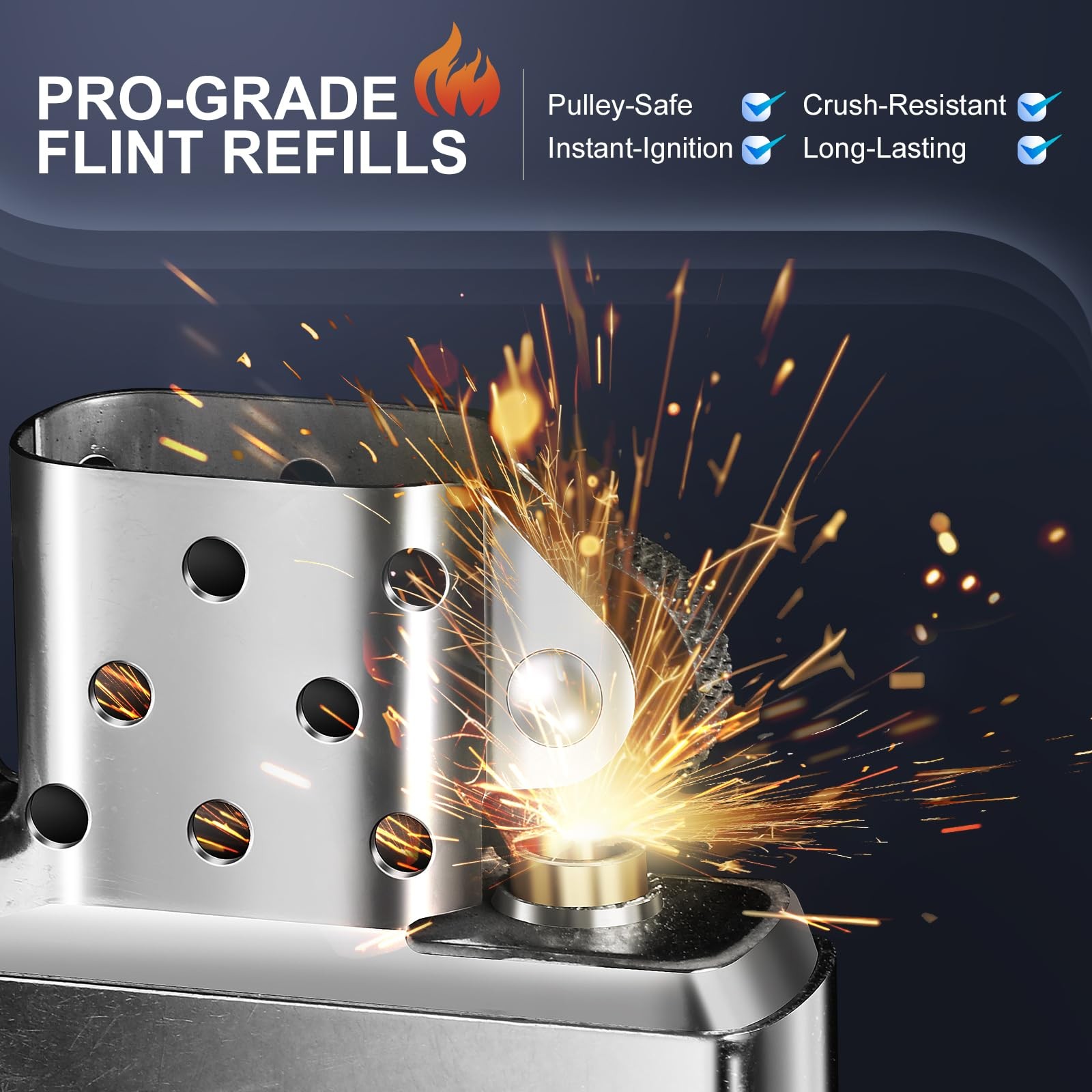 Lighter Flints 100 Pcs, Premium Flint Replacement Refills, Ideal, Red