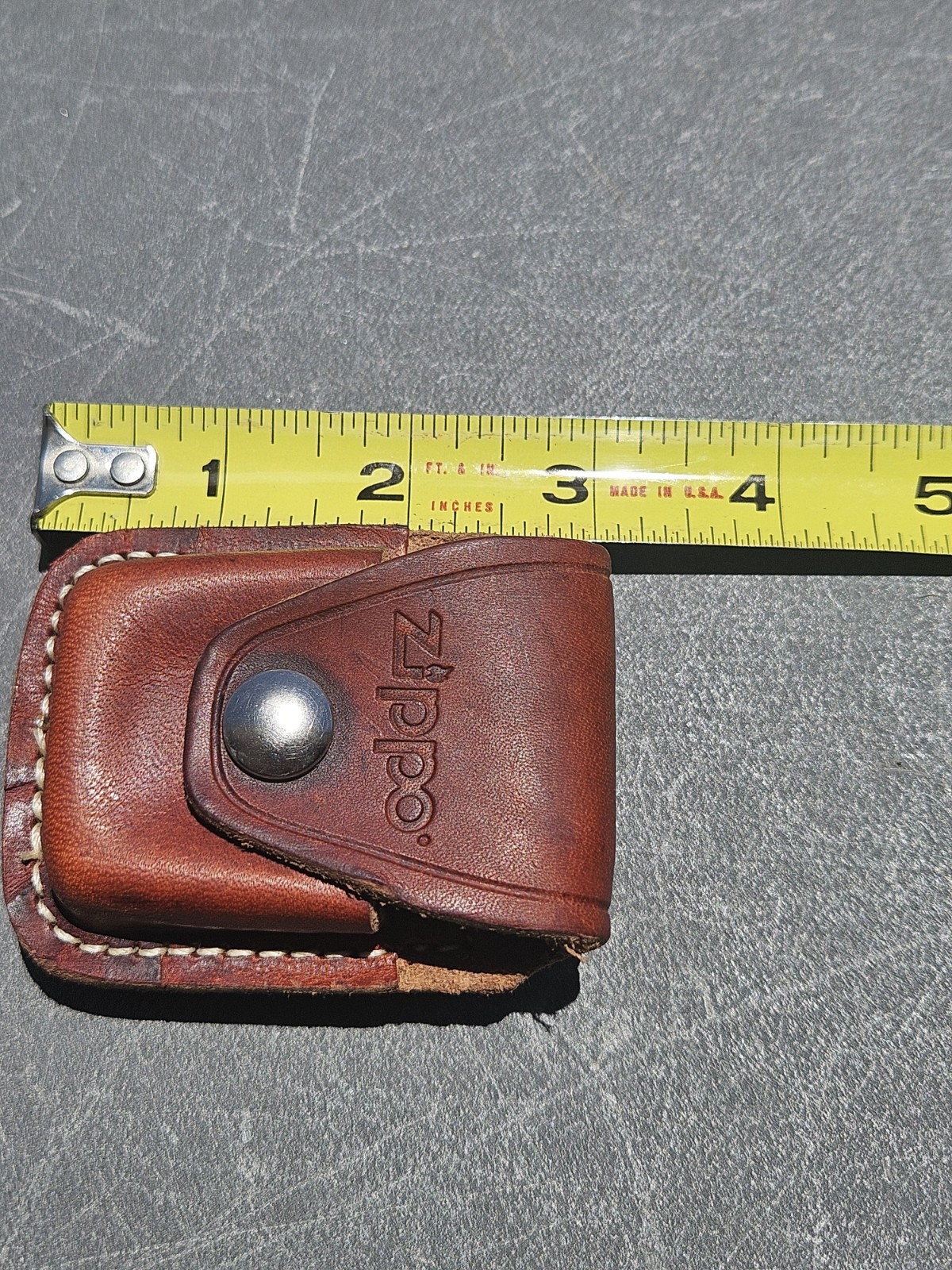 Vintage Leather Zippo Lighter Holder Belt Hook Good One USA Made