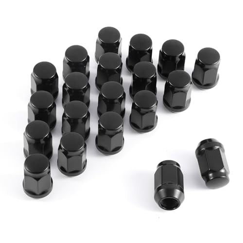 Knight M12x1.5 Wheel Lug Nuts, One-Piece Design Bulge Acorn M12X1.5 Black