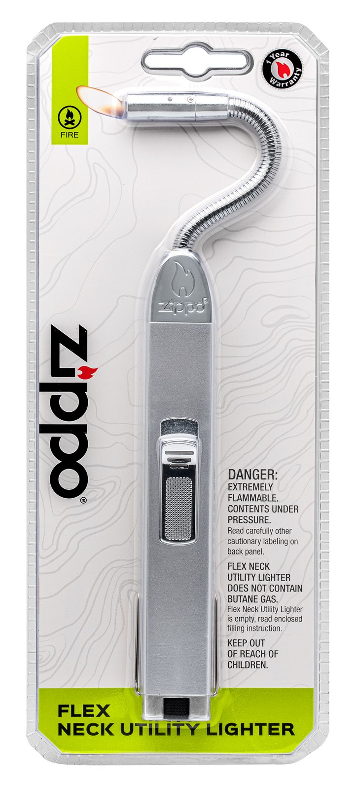 Zippo Unfilled Silver Flex Neck Utility Lighter, 121351 (Adjustable Flame)