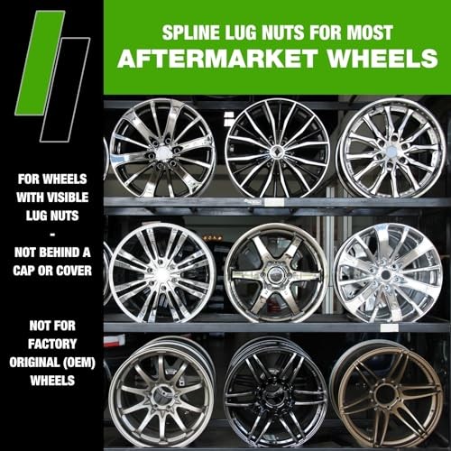 Lug Nuts Compatible with 2015-2023 Ford 2015-2023 Aftermarket Wheels Black