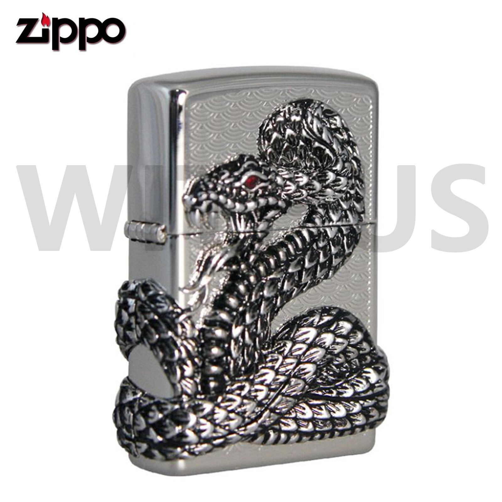Zippo Snake Coil Nickel Lighter New In Box – Trakcing