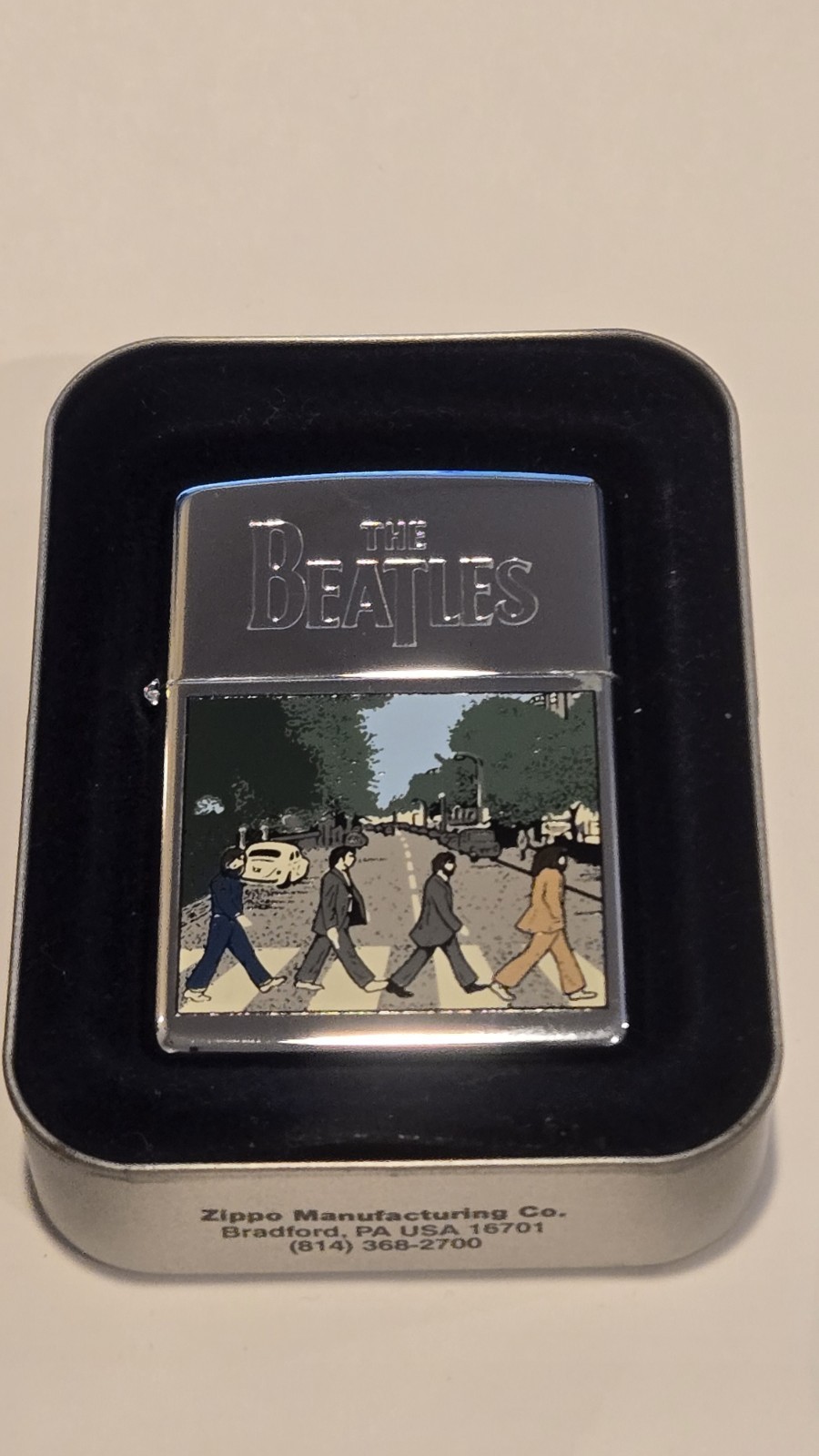 1997 BEATLES Music ABBEY ROAD LP Album Cover Vintage Zippo Lighter NEW Sealed