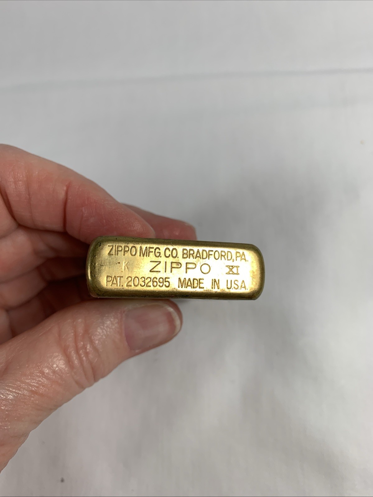 ZIPPO LIGHTER 2012 BRASS ZIPPO PAT. 2032695 (Engraved Always B & B)